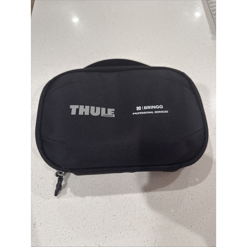 Thule Sweden Black Branded Travel Organizer Zip Bag Accessory Pouch Case